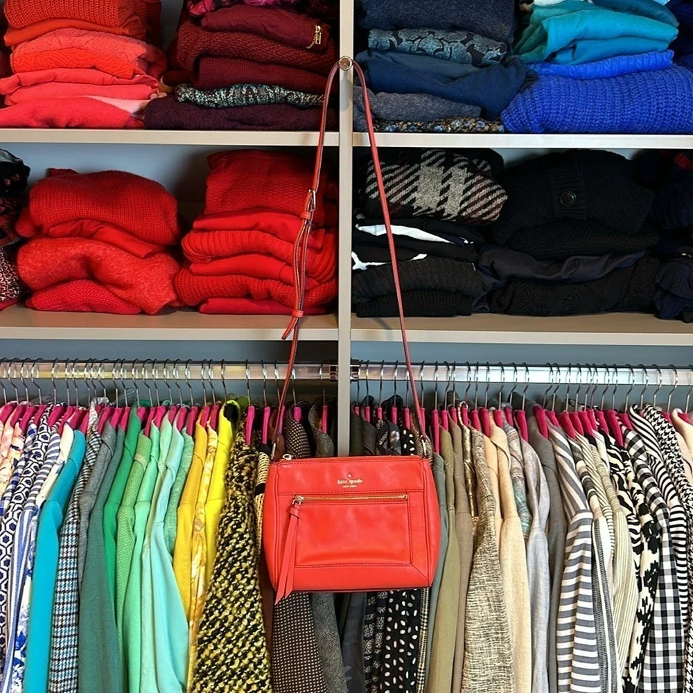 Kate Spade red leather crossbody bag